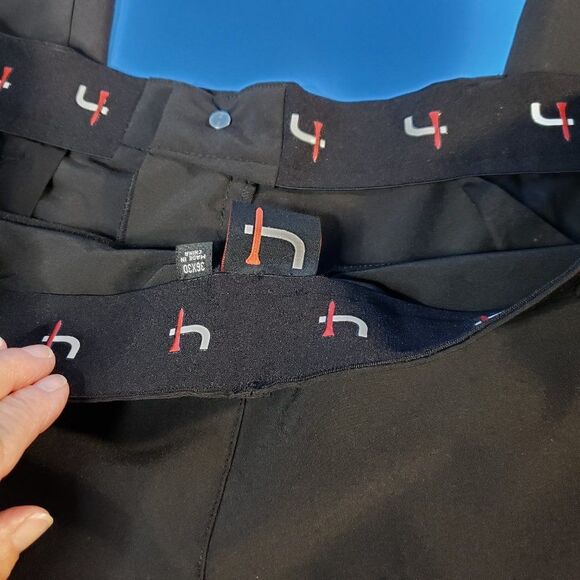 Mens NEW Short Par 4 Black Golf Pants Trousers The Pavin 36x30 - Picture 7 of 12